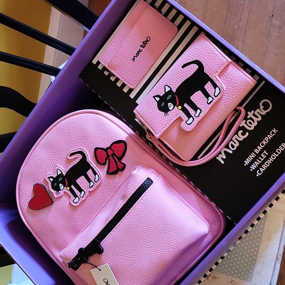 Marc Tetro Black Cat Backpack Wallet Set - Picture 2 of 5